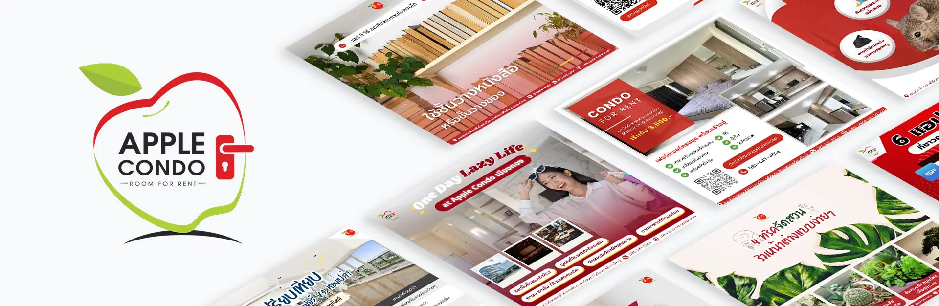Apple Condo Project by Laew Tae, branding, real estate marketing & visual solutions